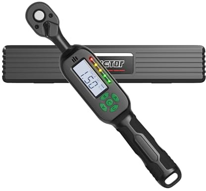 Digitaler Drehmomentschlüssel 1/4 Zoll, (1,5-30Nm )± 2% Fehlergenauigkeit, Fahrrad & Motorrad Drehmomentschlüssel, Drehmomentschlüssel klein mit voreingestellter Speicher Summer und LED-Anzeige