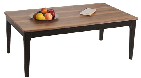 Mendler Couchtisch HWC-M55 46x120x70cm Holz-Optik dunkle Beine | Beistelltisch, Sofatisch, HDF, Laminat, Melamin, Sheesham