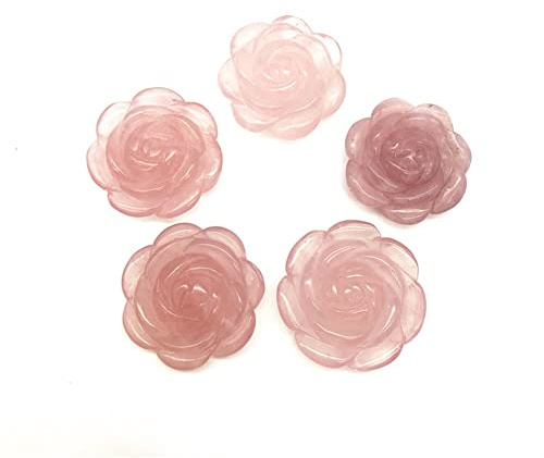 CZAOINCU Belle 1 Pack Naturel Rose Cristal Rose Fleur Sculpté À La Main Cristal Fleur Pierre Ornements Collecte à Domicile
