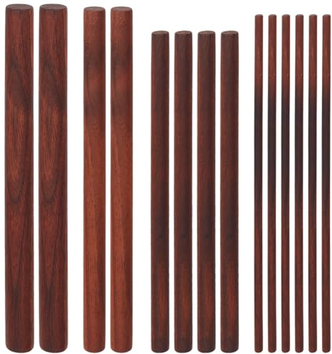 OLYCRAFT 14 Stück Walnuss-Dübelstangen 4.5/9.8/11.8/15 mm Durchmesser Holzstäbchen 20/18.8 cm Lang Unvollendete Runde Stäbe Holzschnitzblöcke Holzstäbchen Zum Bauen von Modellen DIY-Bastelbedarf