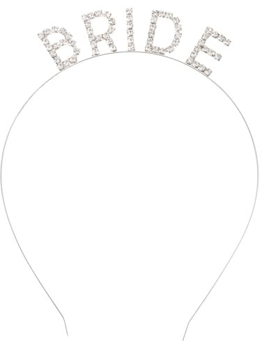 FRCOLOR 1stück Kreative Braut Haarschmuck Mit Strass Hochzeits-haarband Für Bachelorette-party Braut-accessoires Für Engagement Und Junggesellenabschied Silberfarben