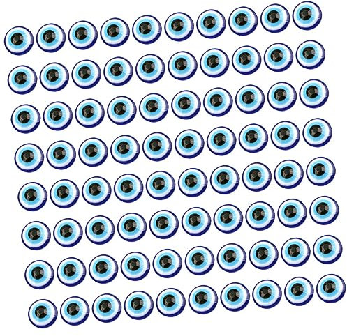 VILLFUL 200Pcs Blue Evil Eye Resin Beads 6x6mm for Handcraft DIY Jewelry Glass Dome Necklace Scrapbooking and Decoration Supplies