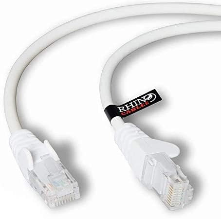 rhinocables CAT 6 High-Speed Gigabit Ethernet Cable - Patch Network Lead for LAN| Snagless UTP With LSZH Jacket | RJ45 Connector - Internet, Router, Modem, Smart TV, PC & More (20m, White, Pack of 25)