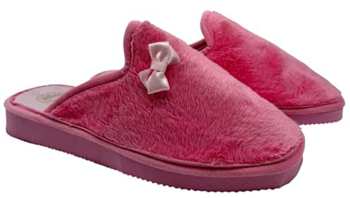 Zapatillas de casa para mujer de pelo con suela de goma