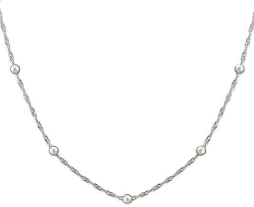 Palmera® Kette Ella – Damen-Halskette aus 925 Sterlingsilber mit eingearbeiteten Silberkugeln, elegantes Design für jeden Anlass