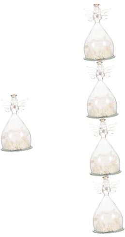 Cabilock 5 Piezas Adorno De Flores Preservadas Flores De Oro Artificiales Hortensia Ramo Angeles Decorativo Gigante Memorial Lámpara De Espejo De Nube para Siempre Decoración Vidrio