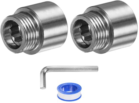 M METERXITY Shower Head Extension Arm Stainless Steel G1/2 Male to Female Extension Pipe Fitting with Thread Seal Tape and Hexagonal Wrench for Shower/Faucet Plumbing Coupler 1.18/30mm 2-Pack