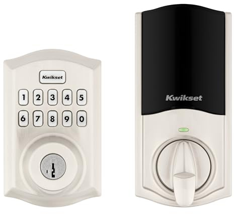 Kwikset HomeConnect 620 Z-Wave Long Range Enabled Keypad Smart Lock Convenient Keyless Entry, Customizable User Codes, Ring Alarm Compatible, Hub Required, Sold Separately Satin Nickel Traditional
