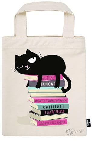 moses. Ed, The Cat Büchertasche – Stofftasche für Bücher, Geschenkverpackung aus 100% Baumwolle, wiederverwendbar, umweltfreundliche Buchhülle mit coolem Ed, The Cat Design