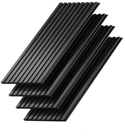 Vicco Panneau Mural Akustikpaneel, Noir, 4 pièces, pour Montage Mural pour améliorer l'acoustique de la pièce