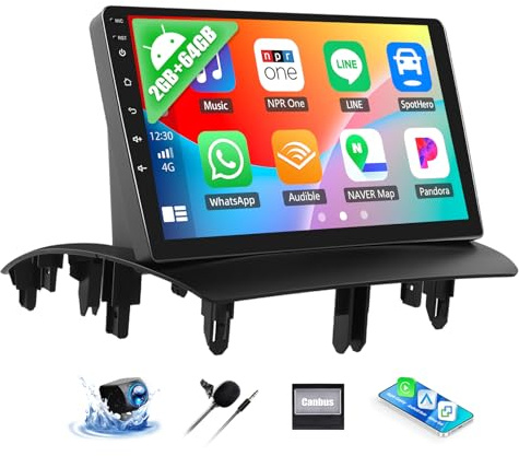 2G+64G Android Car Stereo for Ford Transit Connect 2014-2018 with Wireless Carplay Android Auto Mirror Link 9 inch Touchscreen with GPS Navigation WiFi 26UI Bluetooth FM Backup Camera MIC