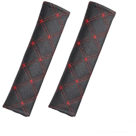 KYLOS 2Pcs Almohadillas Para Cinturón De Seguridad De Coche, Protector De Hombro Para Cinturón De Seguridad Extraíble, Hombreras De Cuero Para Cinturón De Seguridad Para Adultos Y Niños(Negro)