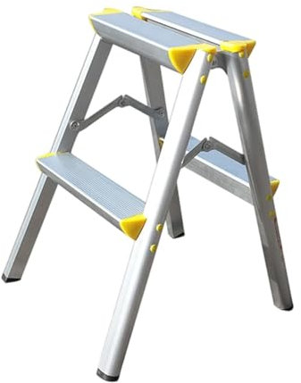 F Fityle Échelle pliable à chevrons, double face, 2 marches, antidérapante, pour supermarchés, voitures, maison de beauté