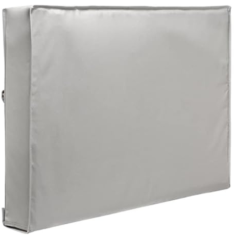 WUJIHE Funda gris para pantalla de TV para exteriores, resistente a la intemperie, universal, a prueba de polvo, impermeable, para televisor LCD de 22 a 65 pulgadas (gris, 50 x 52 pulgadas)