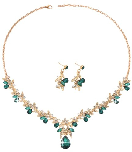 XFSRG Schmuckset für Damen Halskette und Ohrringe Set mit Funkelnden Zirkonia Schmuckset für Hochzeiten und Partys