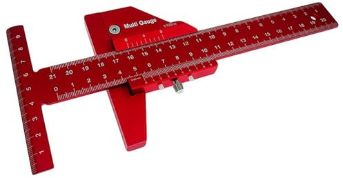 DHYAWUER Woodworking Scribe Metric Inch Aluminum Alloy T Ruler Scribing Marking Gauge Measuring Tool Woodworking Tool-A