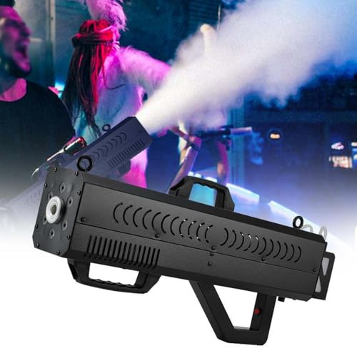 QFGain Machine à FuméE Portative avec Panneau De Commande NuméRique, Puissance De 1500 W, Machine à FuméE pour Spectacles en DiscothèQue, 7 LED ColoréEs, PortéE De PulvéRisation De 6 à 8 M,Black