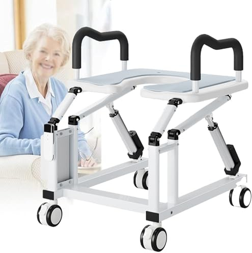 Rialzo elettrico per sedile WC con braccioli antiscivolo e ruote a 360°, design ergonomico per assistenza anziana, si ferma quando si rilascia la mano