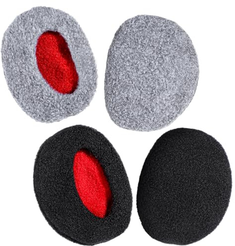 Grevosea 2 Pairs Ear Muffs for Winter, Bandless Unisex Earmuffs Windproof Ear Warmers for Cold Weather Outdoor Activities(M for Women)