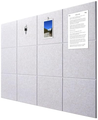 Lot de 12 grands tableaux muraux autocollants en liège avec épingles pour photos, mémos, maison, bureau - 120 x 90 cm (camel clair)