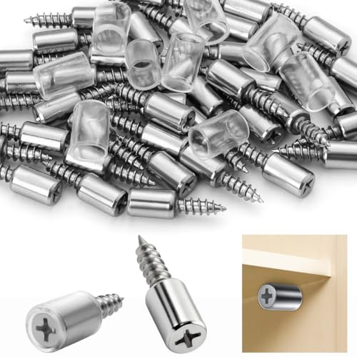 Regalbodenträger 40 Stück, Einlegeboden Halter mit Gummischutz, Bodenträger Regalbodenhalter Selbstschneidende Fachbodenträger, Regalstifte Schrankboden Halter Regalböden Halterung für Möbel
