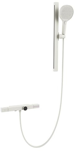 XJTNLB Grifo de Bañera en Cascada Grifo Pared Ducha Leche Blanca con Ducha de Mano 3 Funciones Mezclador Agua Fría y Caliente