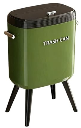 Pitycbo Poubelle de Cuisine à Pression Grand Bac à Ordures sur Pied Corbeille avec Couvercle Seau à Déchets en PP Adaptée pour Chambre Salle de, Vert