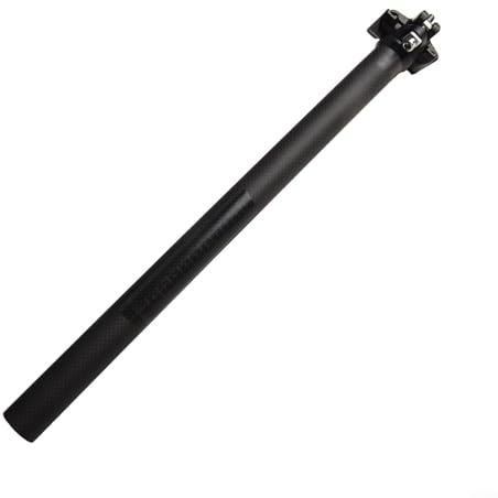 Yuanpgky Tija de sillín de fibra de carbono para bicicletas de carretera, compatible con marcos de 27.2/30.8/31.6 mm, longitud de 350/400 mm, eje ligero 3K con portabrocas de aluminio (27.2 x 400 mm)