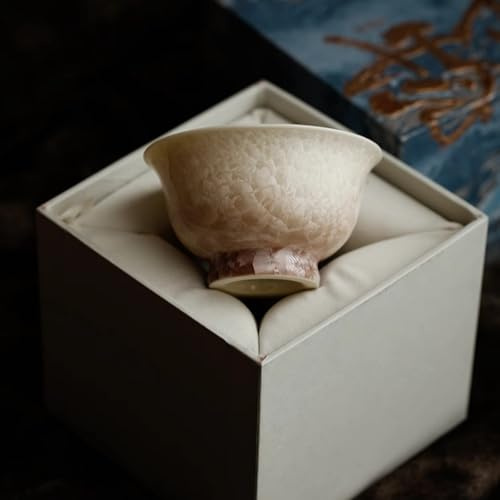 LEEDJUINE Crystalline Glaze - Taza de té individual con caja de regalo, 75 ml, juego de té de cerámica retro resistente al calor
