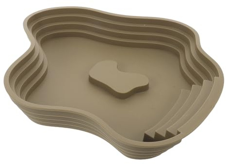 TOYANDONA Bassin d'eau en Plastique de Lac pour Reptiles et Geckos, avec Rampe Antidérapante, Profond pour Bain et Hydratation en Intérieur ou Extérieur