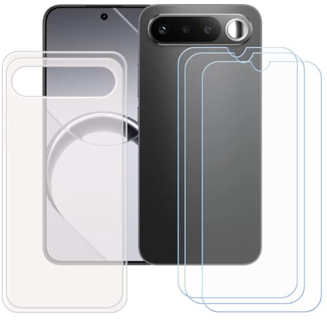 CongJiaLingXi Funda para Realme 16 (6.57) + Screen Protector, Translúcido Suave Silicona Caso + [3 Piezas] Cristal Templado Film Vidrio.
