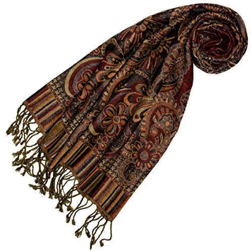Lorenzo Cana - Luxus Schal aus weicher Wolle vom Merino - Lamm Paisley Muster bunt mehrfarbig 35 x 160 cm Wollschal Wolltuch Damenschal Damen Frauen