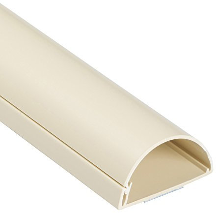 D-Line 1M5025M/EH Maxi Trunking, Decorative TV Cable Tidy, Electrical Wire Cover, Popular Cord Management Solution - 50mm (W) x 25mm (H) - Magnolia (1-Meter Length)