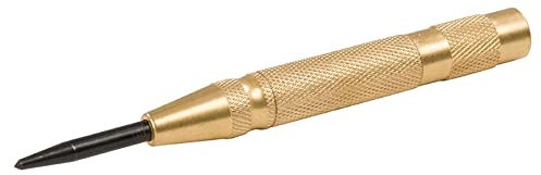 Dapetz ® Auto Centre Punch 130mm Brass Bodied Automatic Centre Punch New, Auto Mark Hole Tool Spring Loaded Brass Body Screw Stainless Steel Determine Drilling Position for Steel, Wood