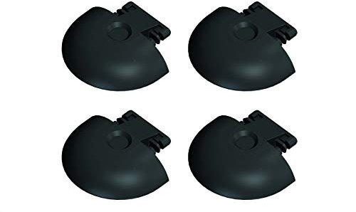 Tappino terminale a innesto per binari Airline, 4 pezzi, forma rotonda, versione sottile, colore nero, in plastica