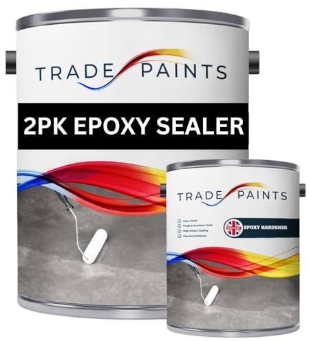 2 Pack Epoxy Concrete Clear Floor Sealer Primer Coat 5L – Professional Grade Transparent Epoxy Resin Primer for Garage Floors, Basements, Workshops, Industrial & Commercial Concrete Surfaces