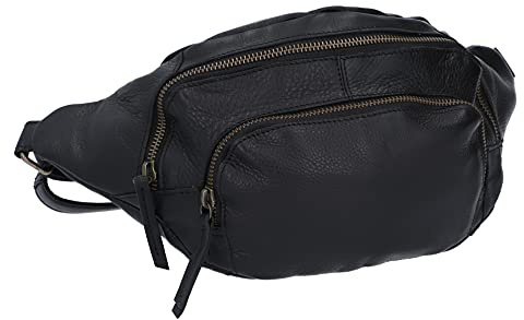Gusti Gürteltasche Leder Sverre – Vintage Bauchtasche Leder für Damen & Herren – Praktische Hüfttasche mit 3 Fächern & Zippern