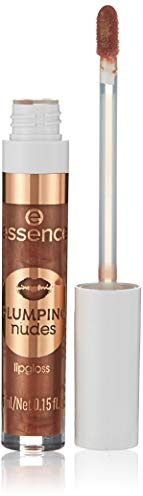 essence PLUMPING nudes lipgloss, Lip Gloss, Nr. 09 Larger Than Life, braun, vergrößernd, glänzend, schimmernd, vegan, entspricht unserem CLEAN BEAUTY Standard, ölfrei (4,5ml)