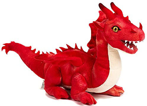 Uni-Toys - Drake röd – 40 cm (längd) – Fabeldjur – plyschleksak, kramdjur
