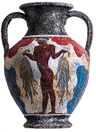 BeautifulGreekStatues Antike, griechische Minoanische Amphore, Fischer, handgefertigt, Keramik, mittelgroß