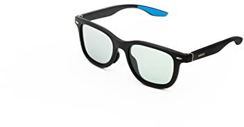 Wicue VR-3039 Occhiali da sole E-Touch, lenti elettroniche fotocromatiche istantanee e polarizzate, protezione UV, design classico, unisex, regolazione luminosità tramite comando touch, nero