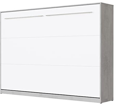 SMARTBett Schrankbett Standard 90x200 120x200 140x200 160x200 Bettschrank Wandbett Beton/Weiss 140 Horizontal