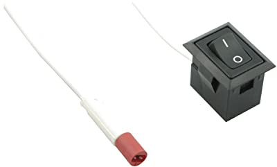 Elektra Ministecker codiert mit Wippschalter ein/AUS Schalter 230V, Länge 2000mm, Kunststoff weiß