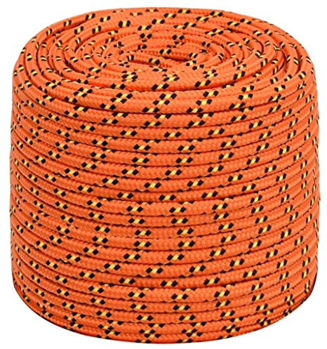 Corde de bateau Orange 8 mm 100 m Polypropylène