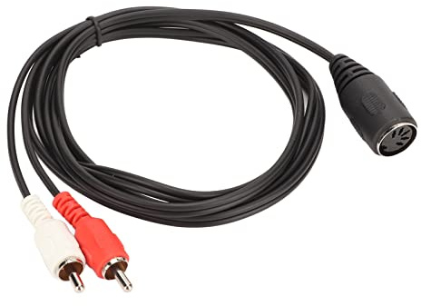5-Pin-DIN-Buchse auf 2 Cinch-Stecker Adapterkabel, 4,9 Fuß Kabel für CD VCR DVD Geräte