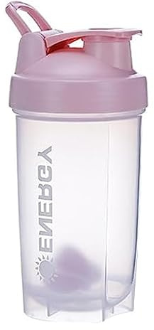 Yowlens Protein Shaker Bottle, 500ml, Pink | Sports Supplements Shaker, Mixer Ball, BPA Free, Leak Proof Screw-On Lid, Workout Water Cup for Gym & Fitness