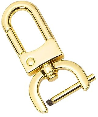 rockible Karabinerverschluss Aus Metall, Schlüsselanhänger Clip Haken, Karabinerverschluss, mit Schraubstange, Ersatz für Taschenriemen Hardware, Drehbarer Kar, K Gold L