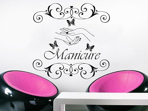 Nail Shop Henna Vine Decoration Carved Glass Window Sticker 55x57cm