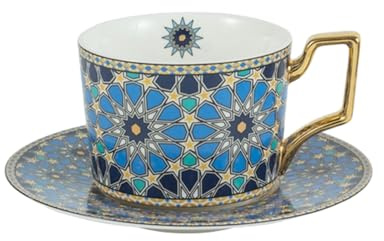 Ensemble tasse à café européenne et assiette 250 ml, four à micro-ondes, tasse de style marocain, tasse à thé camélia anglais après-midi