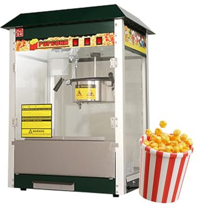 ZPRMMN For Party Electric Oil Popped Commercial Popcorn Maker Popcorn Machine Household Corn Machine DIY (Color : Black, Size : 1400W)